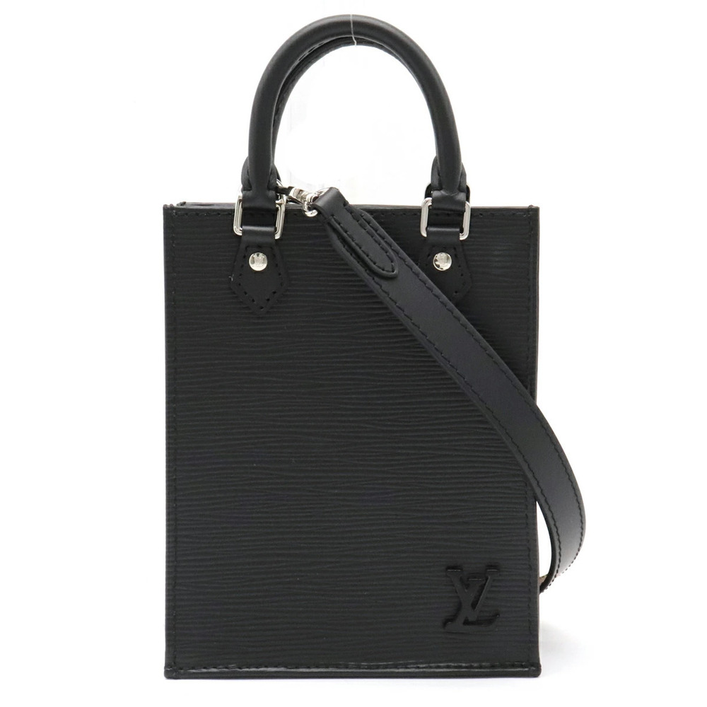 Louis Vuitton Epi Sac Plat Handbag Bag Shoulder Noir Black